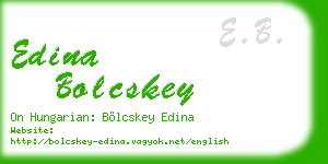 edina bolcskey business card